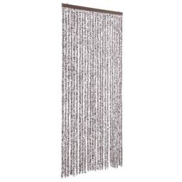 Berkfield Home Fly Curtain Brown & Beige 100x200 cm Chenille - thumbnail 1