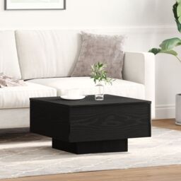 Berkfield Home Black Oak Coffee Table 55x55x31 cm Made from Engineered Wood - Size: 55 x 55 x 31 cm