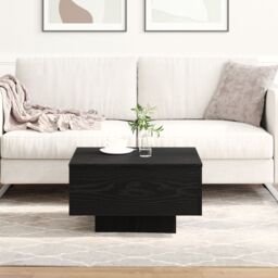 Berkfield Home Black Oak Coffee Table 55x55x31 cm Made from Engineered Wood - Size: 55 x 55 x 31 cm - thumbnail 4