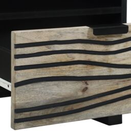 Berkfield Home Bedside Tables with Drawer White & black 40 x 33 x 46 cm - thumbnail 7