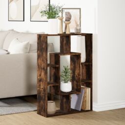 Berkfield Home Bookcase Smoked Oak 63x20x90 cm Engineered Wood in Brown - Size: 63 x 20 x 90 cm - thumbnail 4