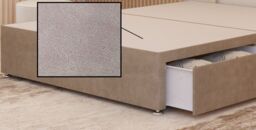"Somnior Alexas 2 Drawers Divan Bed with 30"" Upholstered Headboard Plush Velvet in Beige - Size: Single" - thumbnail 2