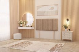 "Somnior Alexas 2 Drawers Divan Bed with 30"" Upholstered Headboard Plush Velvet in Beige - Size: Single" - thumbnail 5