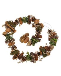 Dibor Woodland Walk Natural Finish Xmas Table Christmas Garland 1.2m - Size: Large - thumbnail 2