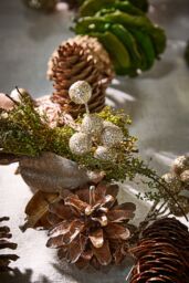 Dibor Woodland Walk Natural Finish Xmas Table Christmas Garland 1.2m - Size: Large - thumbnail 4