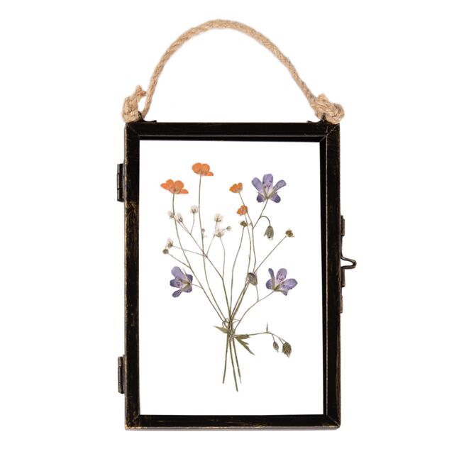 "Nicola Spring Hanging Metal Photo Frame - 4"" x 6"" - Black - Picture Frame Wall Mounted Frame with Rope" - image 1