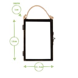 "Nicola Spring Hanging Metal Photo Frame - 4"" x 6"" - Black - Picture Frame Wall Mounted Frame with Rope" - thumbnail 3