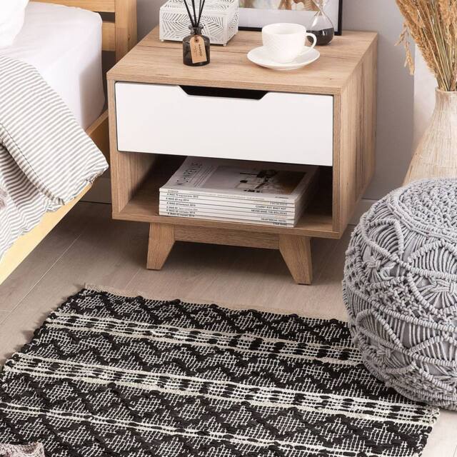 Wyld and Coco Chevron Rug Black Beige 80 x 150 cm - Size: 80 cm x 150 cm - image 1