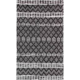 Wyld and Coco Chevron Rug Black Beige 80 x 150 cm - Size: 80 cm x 150 cm - thumbnail 2