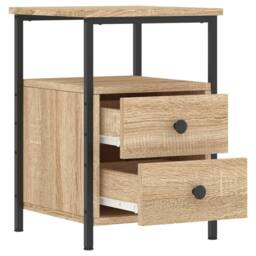 Berkfield Home Durable Bedside Cabinets 2 pcs Sonoma Oak 34x35.5x50 cm Engineere in Light Brown - thumbnail 7