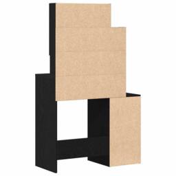 Berkfield Home Dressing Table with Mirror&LED Lights Black Oak Engineered Wood - thumbnail 6
