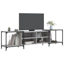 Berkfield Home TV Cabinet Grey Sonoma 203x37x50 cm Engineered Wood - Size: 203 x 37 x 50 cm - thumbnail 3
