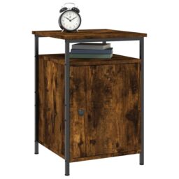 Berkfield Home Bedside Cabinet Smoked Oak 40x42x60 cm Engineered Wood in Brown - Size: 40 x 42 x 60 cm - thumbnail 3