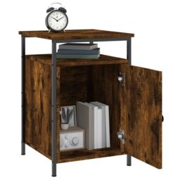 Berkfield Home Bedside Cabinet Smoked Oak 40x42x60 cm Engineered Wood in Brown - Size: 40 x 42 x 60 cm - thumbnail 4