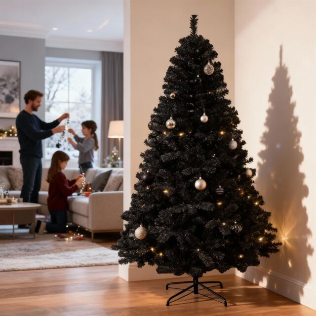Shatchi Black Alaskan Pine Christmas Tree - Full & Bushy Artificial Tree - Size: 4ft - image 1