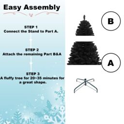 Shatchi Black Alaskan Pine Christmas Tree - Full & Bushy Artificial Tree - Size: 4ft - thumbnail 7