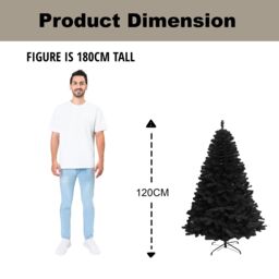 Shatchi Black Alaskan Pine Christmas Tree - Full & Bushy Artificial Tree - Size: 4ft - thumbnail 8