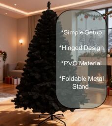 Shatchi Black Alaskan Pine Christmas Tree - Full & Bushy Artificial Tree - Size: 4ft - thumbnail 6