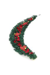 180cm Artificial Classic Christmas Cotton for Front Door Decoration in Green - thumbnail 3