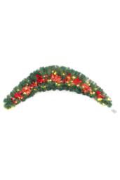 180cm Artificial Classic Christmas Cotton for Front Door Decoration in Green - thumbnail 2