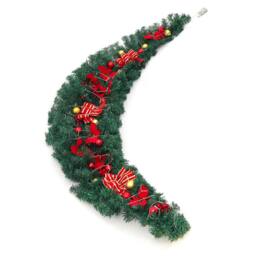 180cm Artificial Classic Christmas Cotton for Front Door Decoration in Green