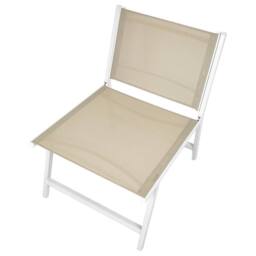 Wyld and Coco Set of 2 Beige Textilene Garden Chairs with Footrests Aluminium Frame - thumbnail 8