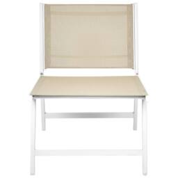 Wyld and Coco Set of 2 Beige Textilene Garden Chairs with Footrests Aluminium Frame - thumbnail 6