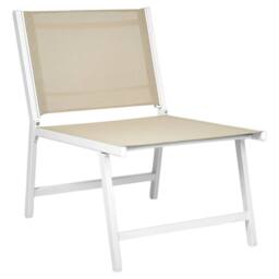 Wyld and Coco Set of 2 Beige Textilene Garden Chairs with Footrests Aluminium Frame - thumbnail 5