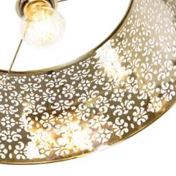 Happy Homewares Moroccan Designed Large Gold Metal Pendant Shade with Floral Decor - Size: 16 inches - thumbnail 3