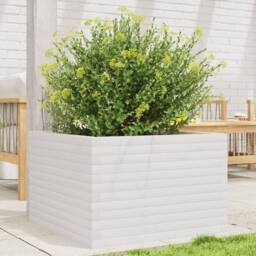 Berkfield Home Garden Planter White 70x70x45.5 cm Solid Wood Pine - thumbnail 2