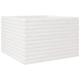 Berkfield Home Garden Planter White 70x70x45.5 cm Solid Wood Pine
