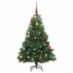 Berkfield Home Artificial Christmas Tree with 150 LEDs Green 150 cm PE & PVC - thumbnail 6