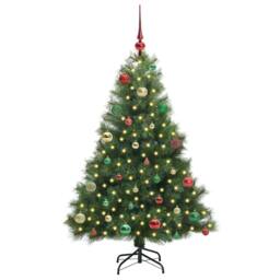 Berkfield Home Artificial Christmas Tree with 150 LEDs Green 150 cm PE & PVC - thumbnail 3