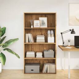 Berkfield Home Bookcase Artisian Oak 80x30x152 cm Engineered Wood in Brown - Size: 80 x 30 x 152 cm - thumbnail 3