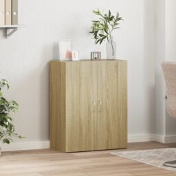 Berkfield Home File Cabinet Sonoma Oak 60x32x77.5 cm Engineered Wood in Brown - thumbnail 3