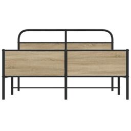 Berkfield Home Metal Bed Frame without Mattress Smoked Oak 180x200 cm Super King in Brown - thumbnail 5