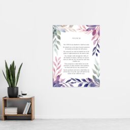"Artery8 Wall Art Print Psalm 23 The LORD is My Shepherd Old Testament Bible Quote Poster in Purple - Size: W24"" x H32""" - thumbnail 4