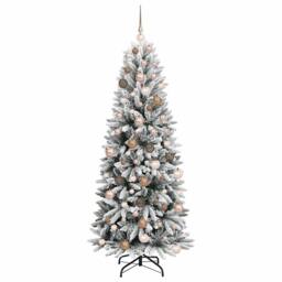 Berkfield Home Artificial Christmas Tree with 300 LEDs White 73 x 73 x 180 cm - thumbnail 4