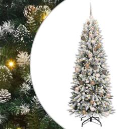 Berkfield Home Artificial Christmas Tree with 300 LEDs White 73 x 73 x 180 cm - thumbnail 2