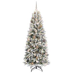 Berkfield Home Artificial Christmas Tree with 300 LEDs White 73 x 73 x 180 cm - thumbnail 3