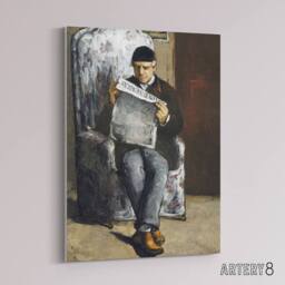 "Artery8 The Artists Father Reading Newspaper Cezanne Canvas Wall Art Print - Size: W18"" x H24""" - thumbnail 2