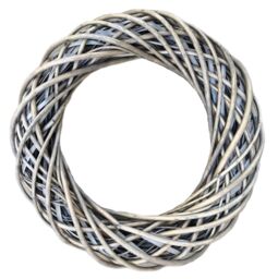 Red Hamper Wicker Antique Wash Ring Wreath in Grey - thumbnail 1
