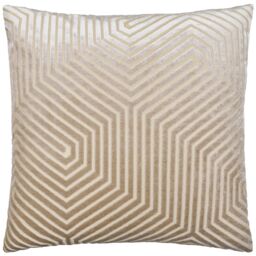 Paoletti Evoke Cut Velvet Cushion in Natural - Size: 45 cm x 45 cm - thumbnail 2