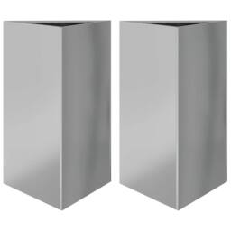 Berkfield Home Garden Planters 2 pcs Triangular 50x43x75 cm Galvanized Steel in Silver - Size: 50 x 43 x 75 cm - thumbnail 3
