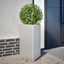 Berkfield Home Garden Planters 2 pcs Triangular 50x43x75 cm Galvanized Steel in Silver - Size: 50 x 43 x 75 cm - thumbnail 2