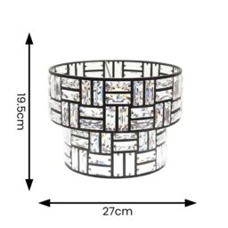 ValueLights Elise Acrylic Jewel Two Tier Easy Fit Lamp Shade in Black - thumbnail 7