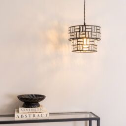 ValueLights Elise Acrylic Jewel Two Tier Easy Fit Lamp Shade in Black - thumbnail 1