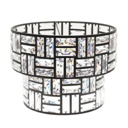 ValueLights Elise Acrylic Jewel Two Tier Easy Fit Lamp Shade in Black - thumbnail 4