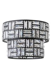 ValueLights Elise Acrylic Jewel Two Tier Easy Fit Lamp Shade in Black - thumbnail 6