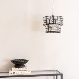 ValueLights Elise Acrylic Jewel Two Tier Easy Fit Lamp Shade in Black - thumbnail 2